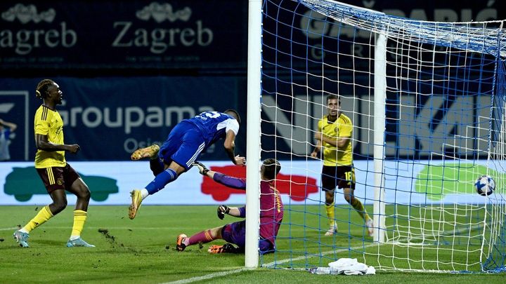 Sparta ztratila v Záhřebu proti Dinamu se skóre 1:3 po nedostatečné obraně.