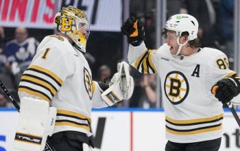 "Nebezpečná hra Boston Bruins může ohrozit Pastrňákovy ambice."