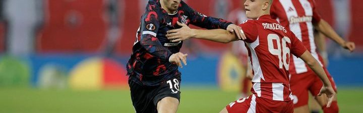 Černý přispěl asistencí k remíze Rangers v Evropské lize v Řecku